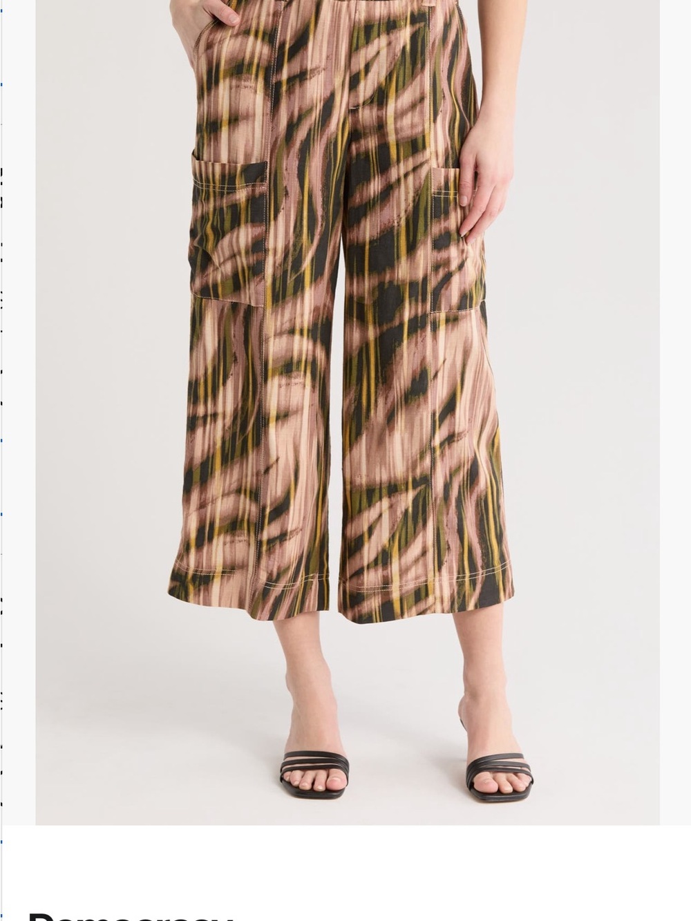 Democracy NWT Crop Wide leg pants Mauve-Fores Multi Sz S